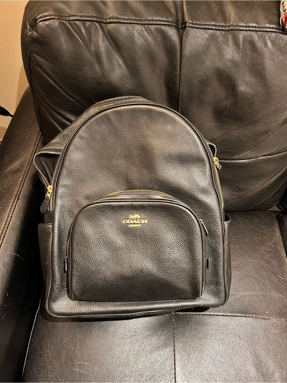 Coach Genuine Leather Black Bag Pack (Large)